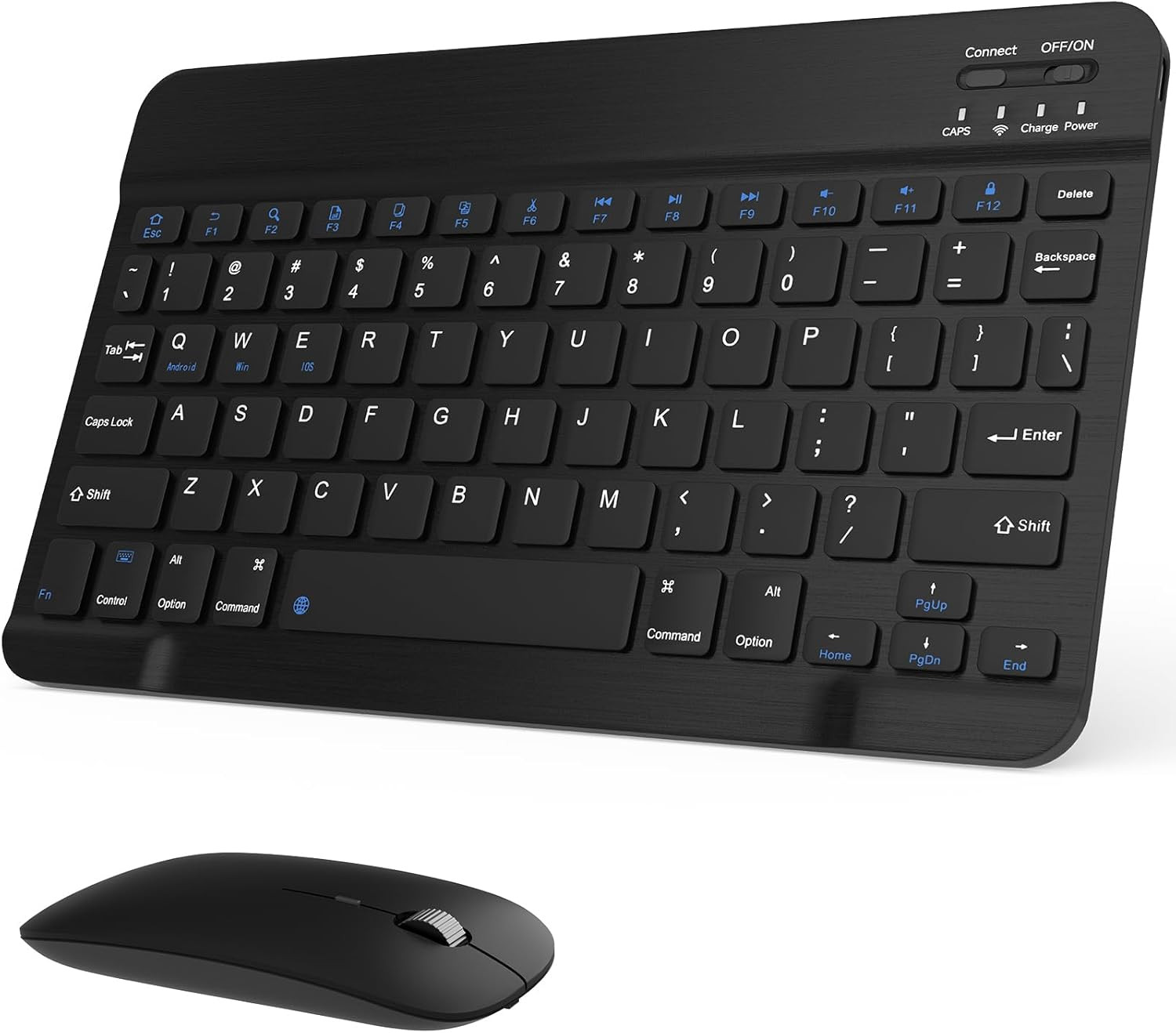 Rechargeable Bluetooth Keyboard and Mouse Combo, Universal Ultra-Slim Wireless K