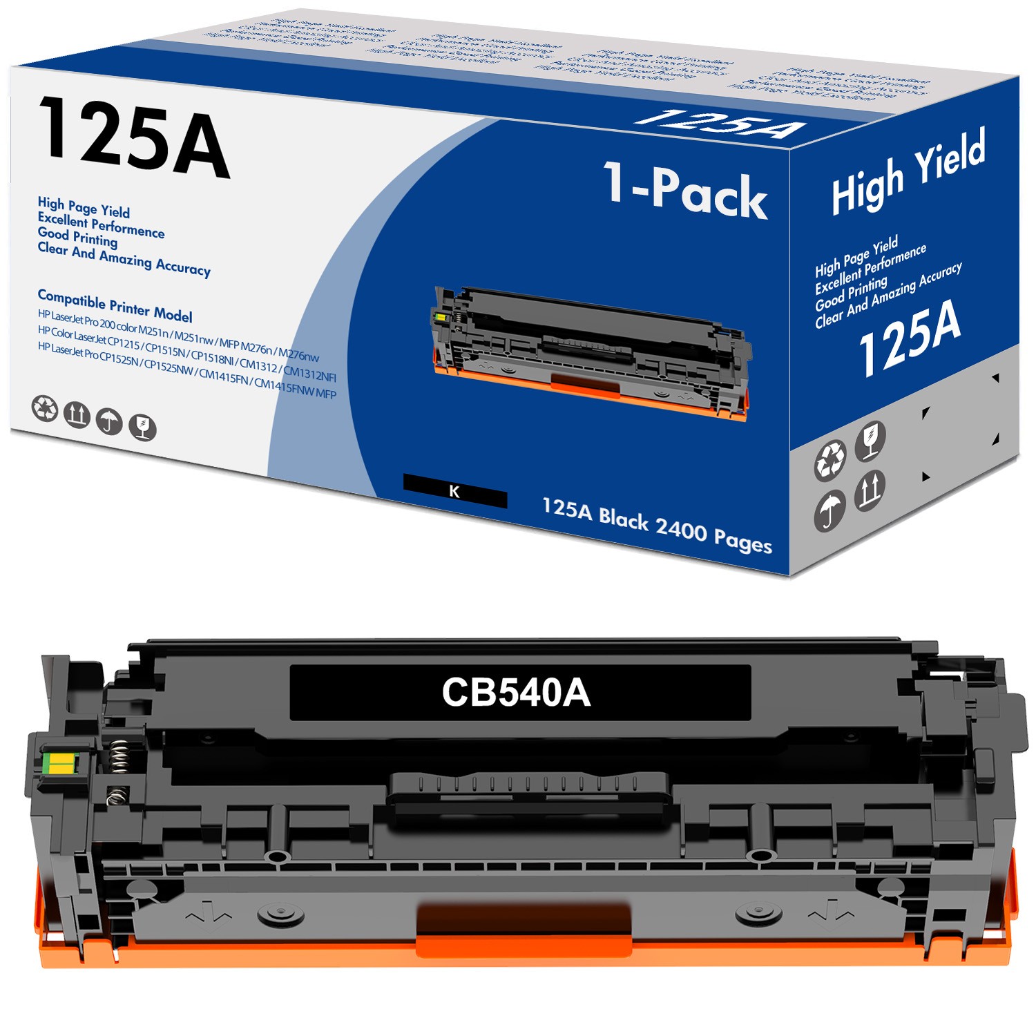 Generic CB540A CB541A CB542A CB543 Toner For HP Color Laserjet CM1312 CP1215 LOT