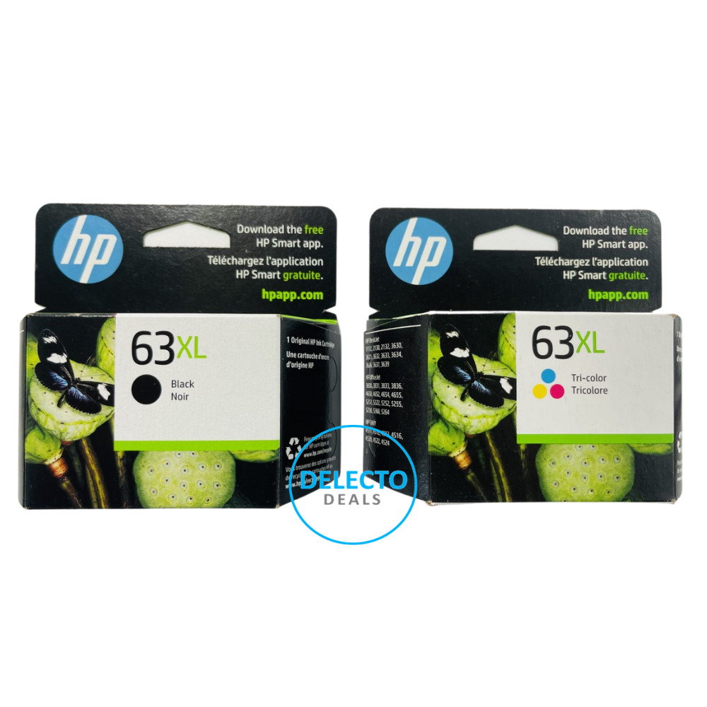GENUINE 2-PACK HP 63XL Black & Tri-Color Ink OFFICEJET 3832 3833 4654 SEALED BOX