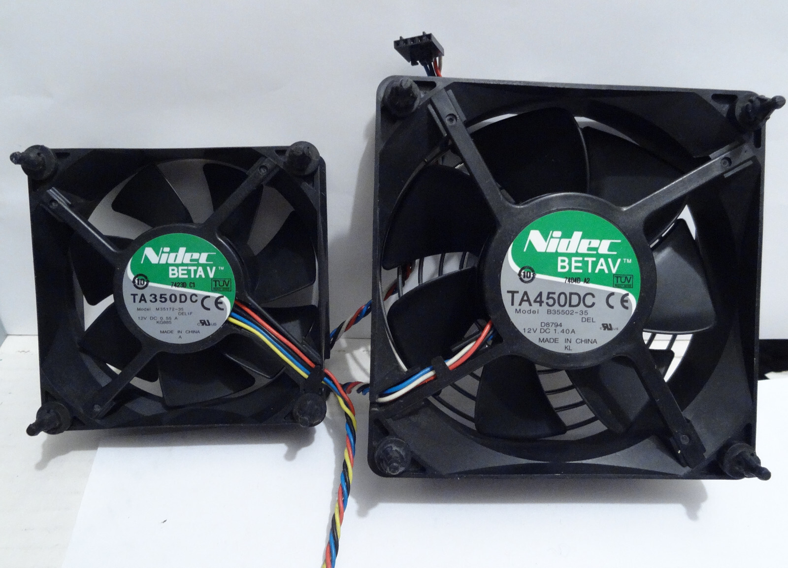 NIDEC 120MM & 95MM Pair TA450DC 1.4A 4 WIRE and TA350DC 23ma or 55ma (One Pair)