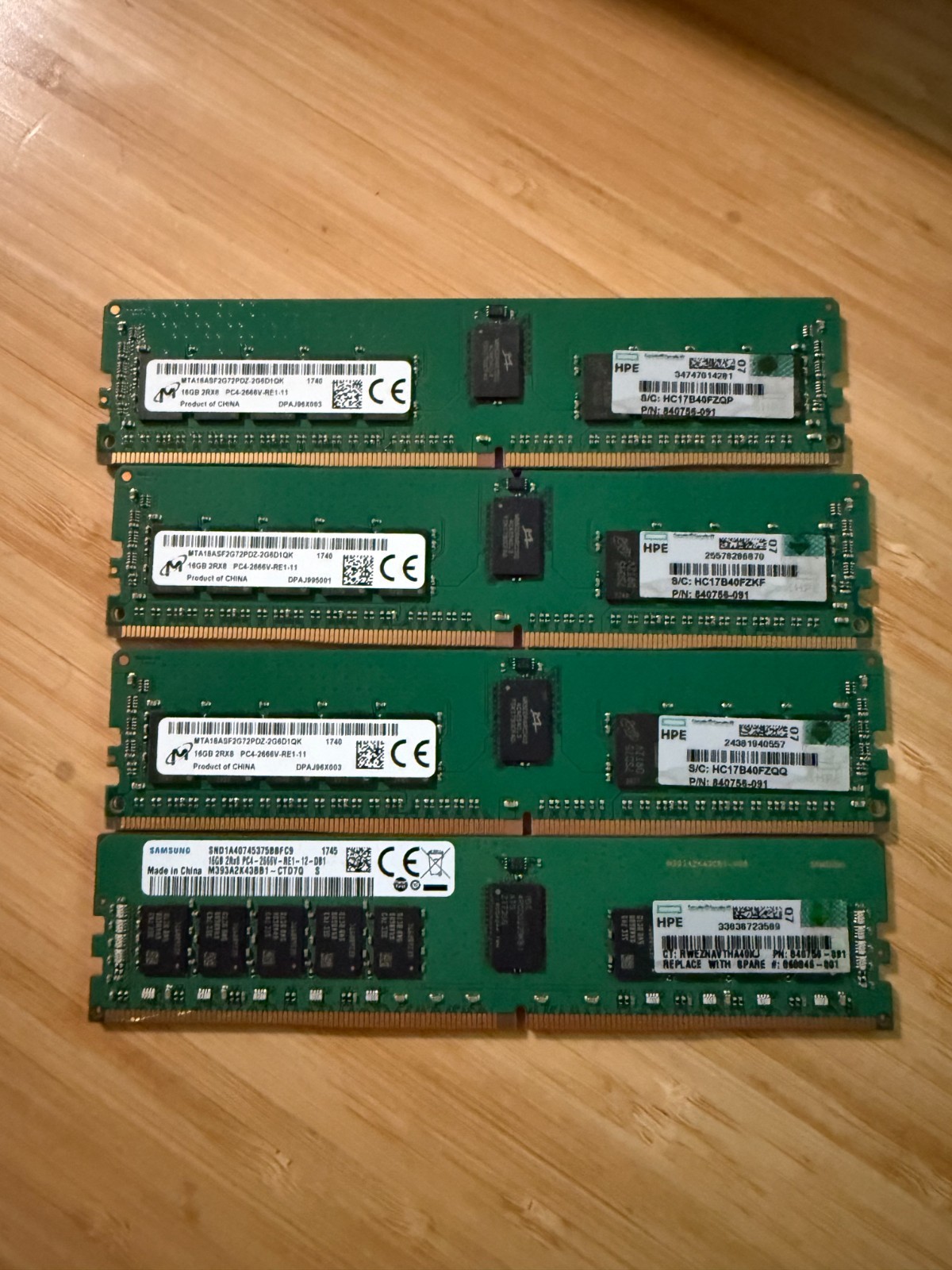 HP 16GB DDR4-2666 RDIMM 835955-B21 868846-001 840756-091 HPE Server Memory RAM