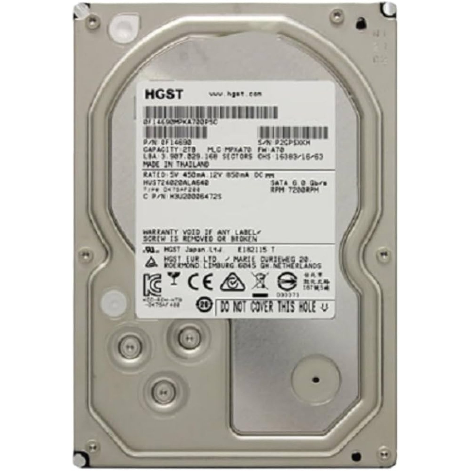 HGST Ultrastar 7K4000 HUS724020ALA640 2TB 7200 RPM 64MB Cache SATA 6.0Gb/s 3.5"