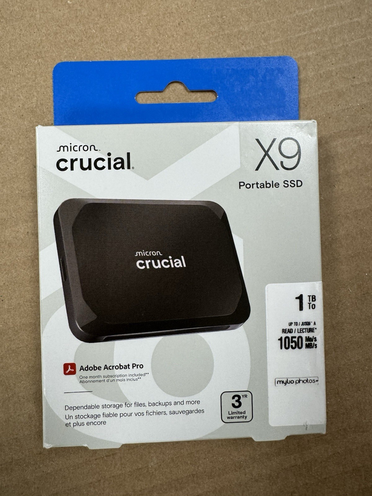 Crucial X9 1 TB Portable Solid State Drive - External (ct1000x9ssd9) 1050MB/s-