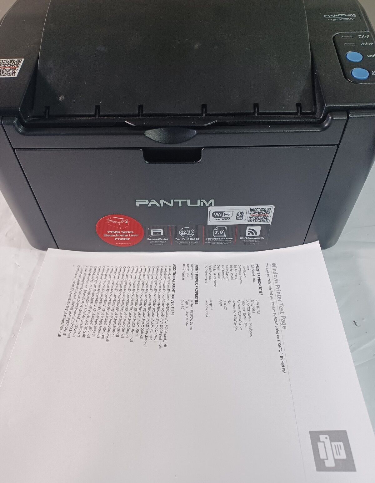 Pantum P2502W Laser Printer Monochrome Wireless Networking Black WiFi Tested