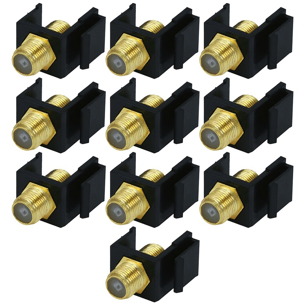 10x F-Type Female to Female Coax Coaxial Cable Keystone Jack Snap-In Insert