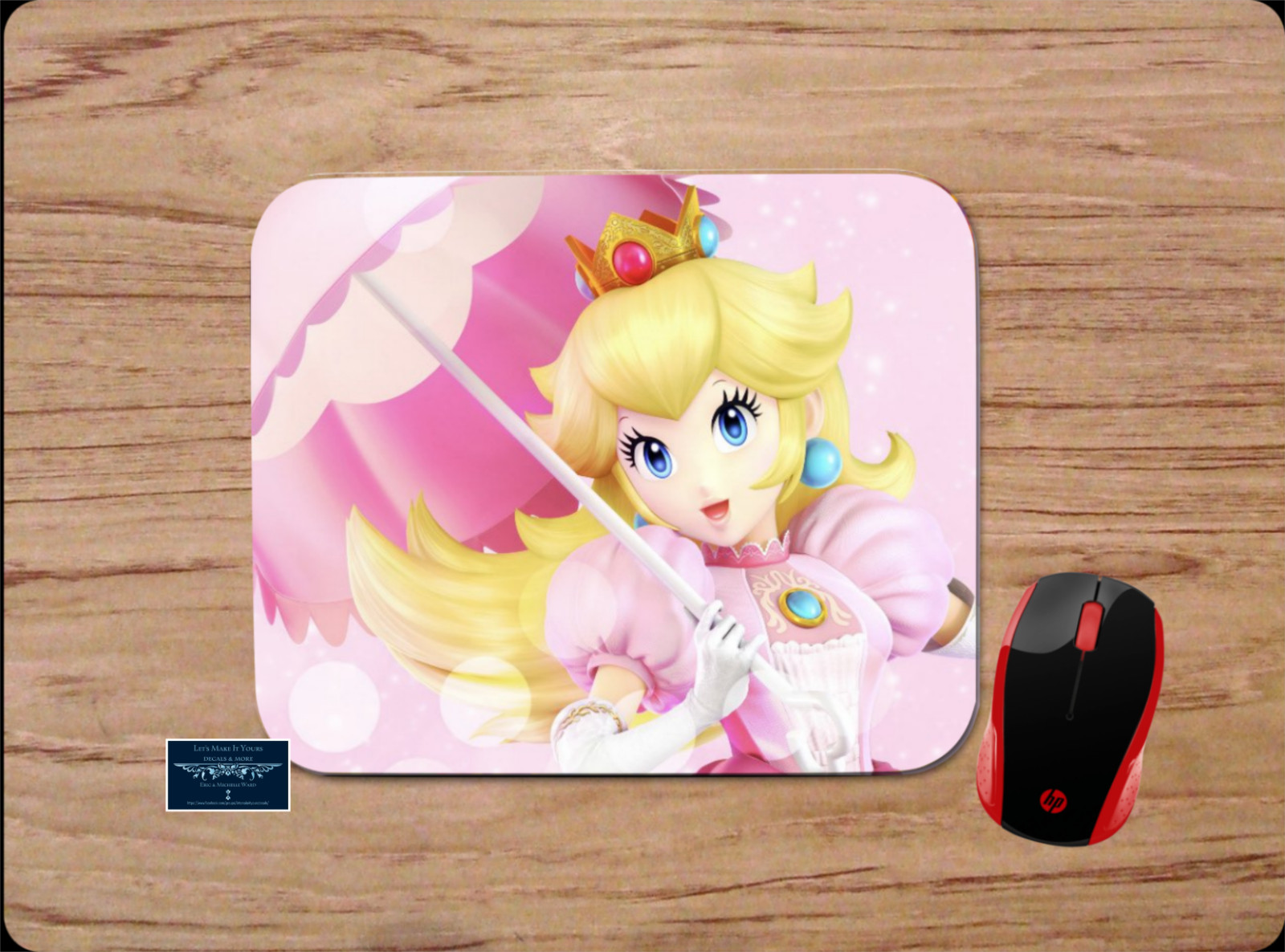 PRINCESS PEACH MARIO BROS WORLD CUSTOM MOUSE PAD MAT HOME SCHOOL OFFICE GIFT