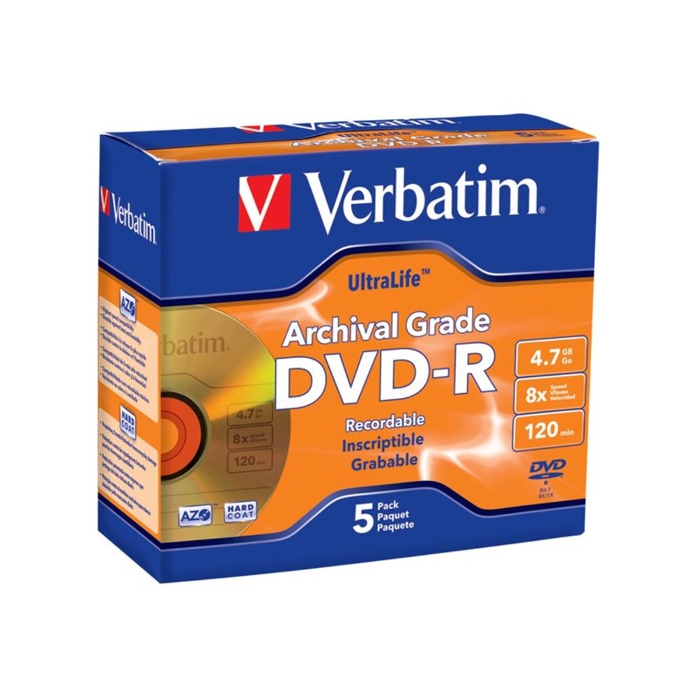 Verbatim Americas Llc 96320 Dvd-R 4.7Gb 16X Ultralife Gold Archival Grade 5Pk
