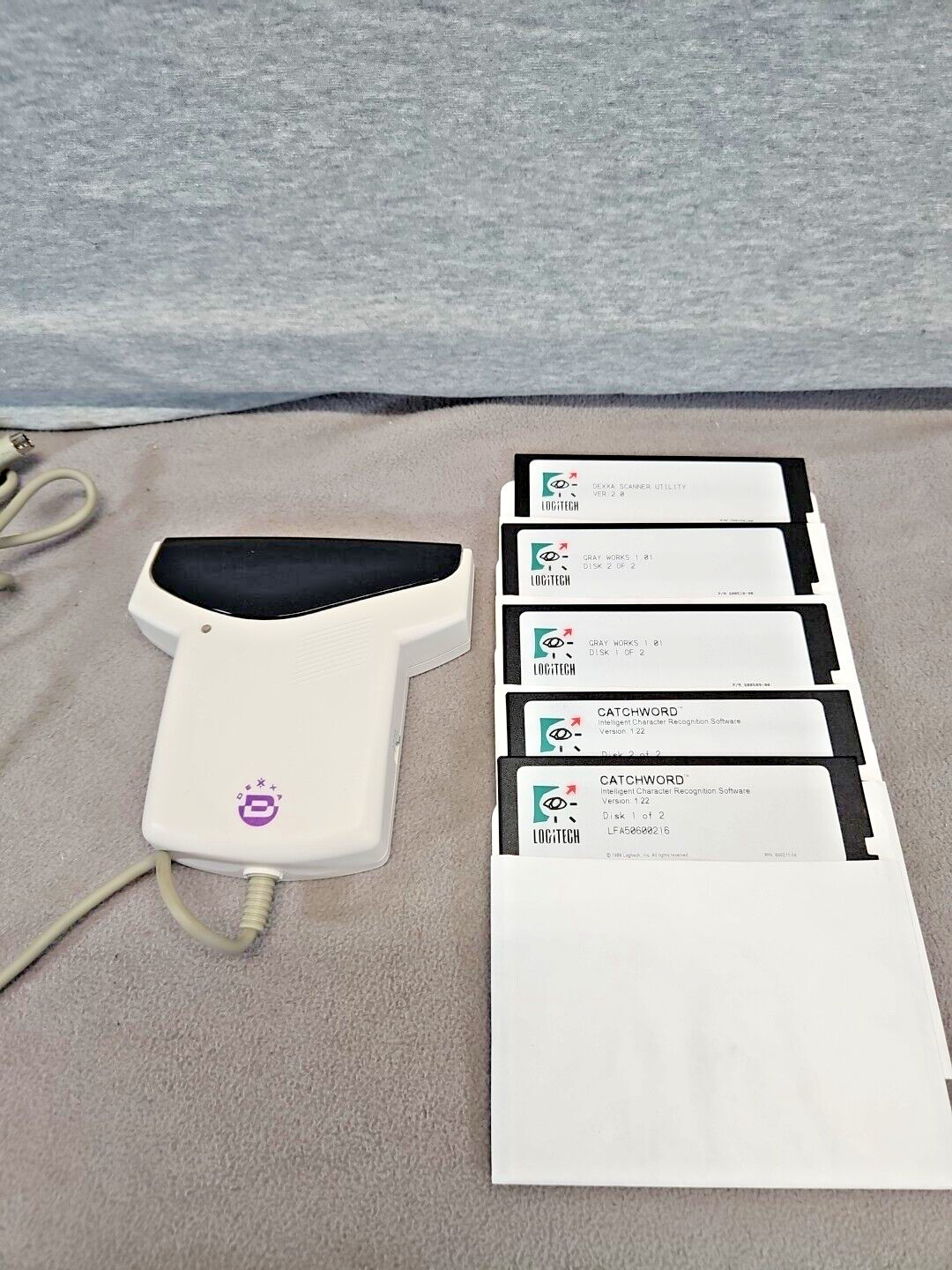 Vintage Logitech Dexxa DS01 Scanner Kit 32 Grayscale With Software (1s1)