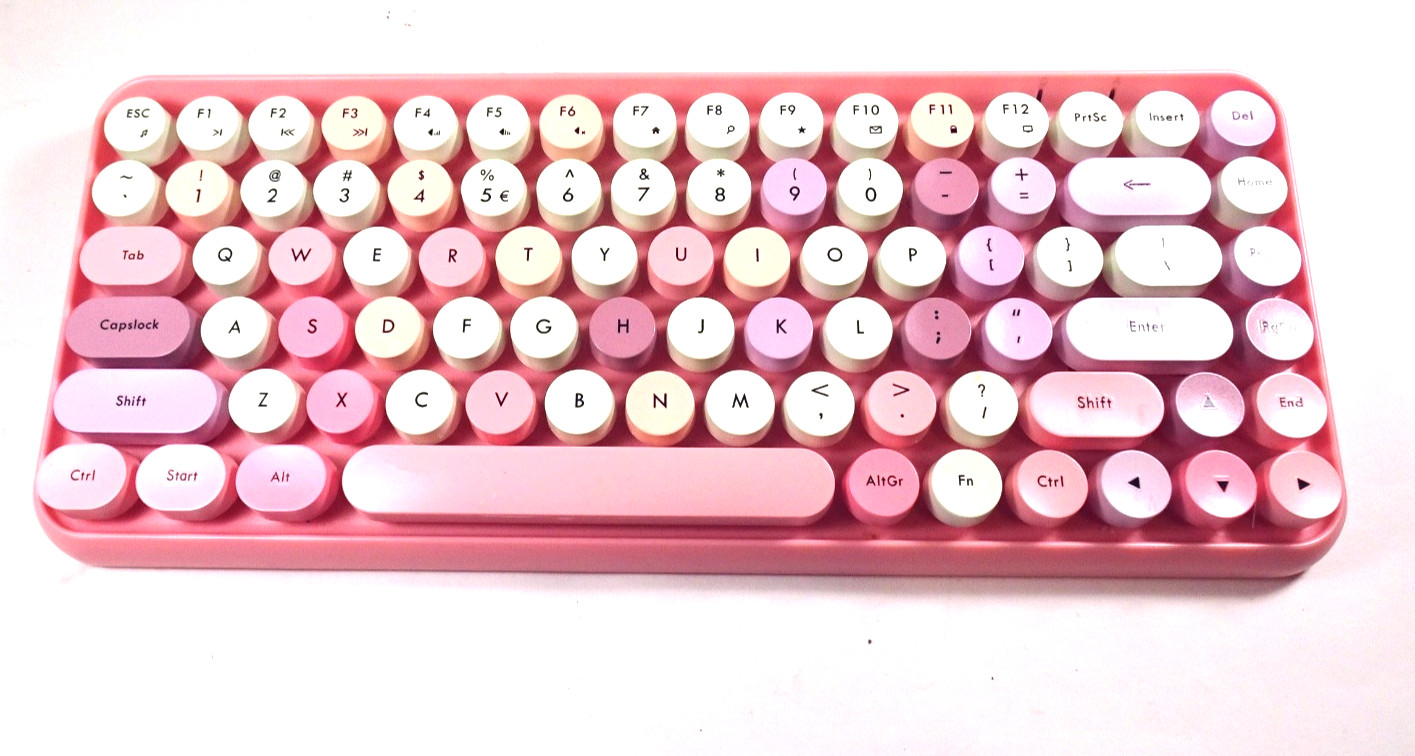 PERIXX Pink Mini Wireless Desktop Keyboard Round Key Caps PERIDUO-713 No Mouse