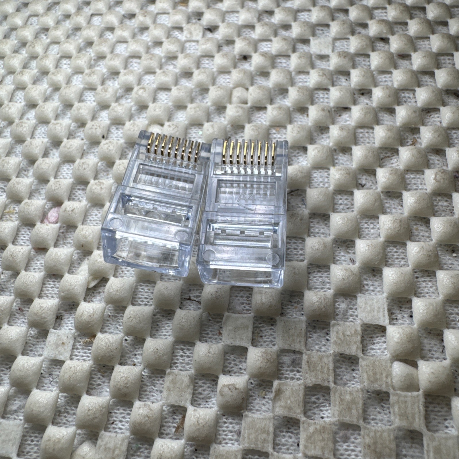Lot of (106) RJ45 Cat6/Cat5e Connectors - 1 Pass-Through & 1 Standard Plug Clear