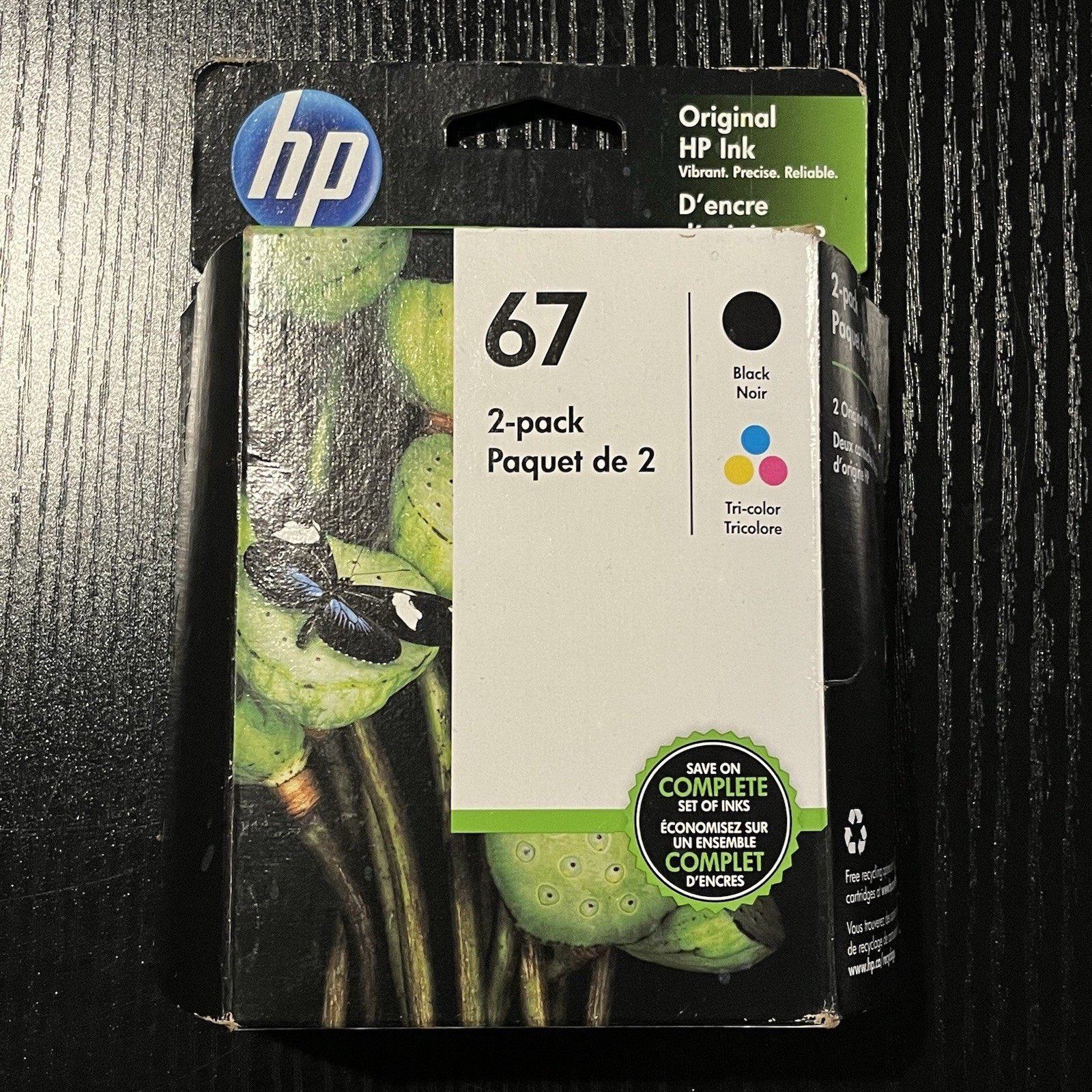 HP 67 (3YP29AN) Black and Tri-Color Ink Cartridges Exp 11/2022