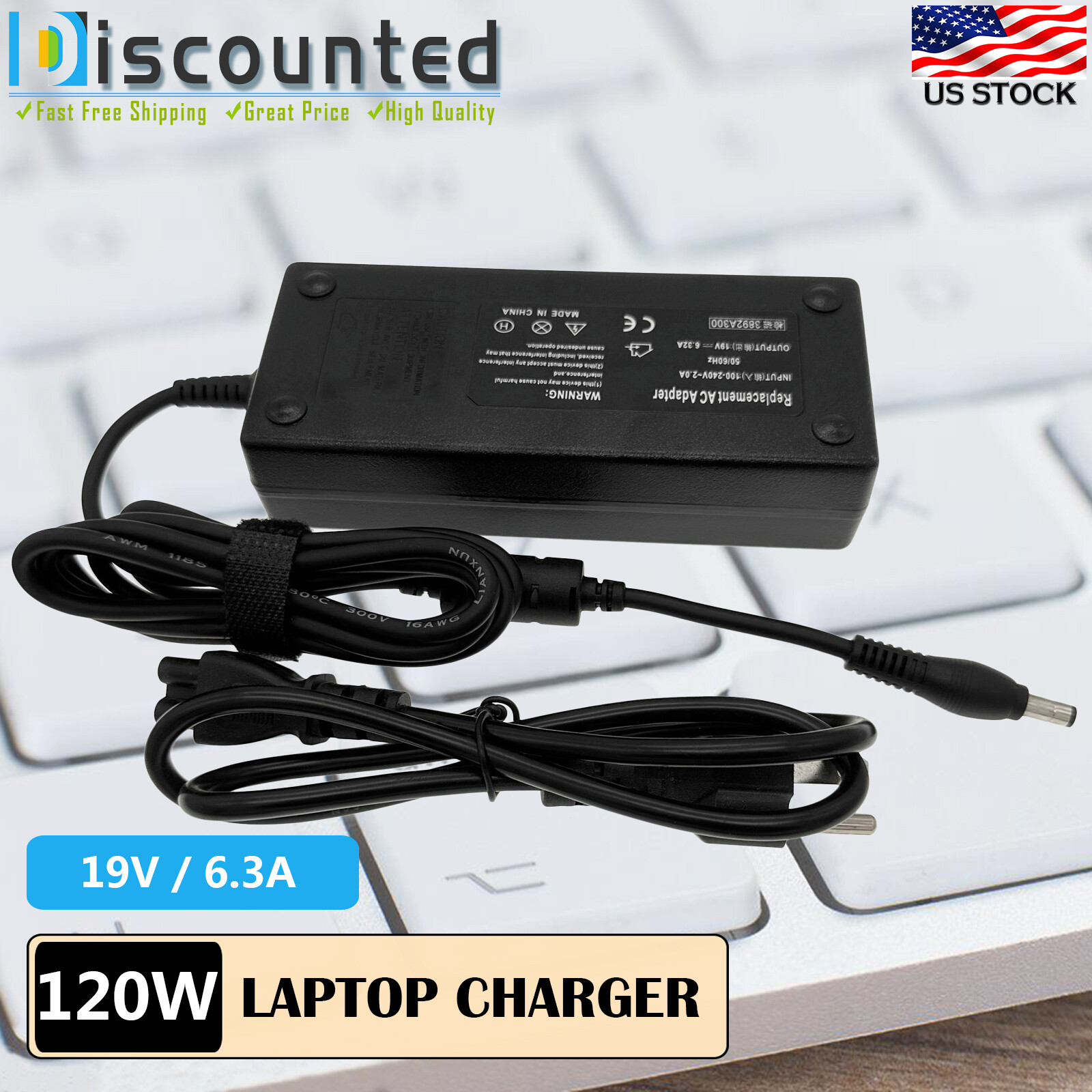 AC Power Adapter For Gateway M520S MS2252 MX7340 NX860S NX860X P-7800 ADP-120ZB
