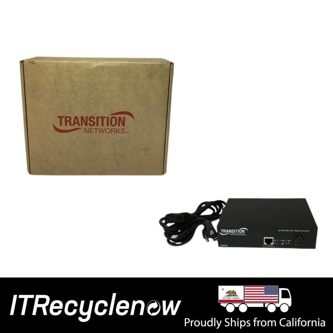 New Open Box Transition Networks SGPAT1019-100 Media Converter 1000mbps PoE+ LC