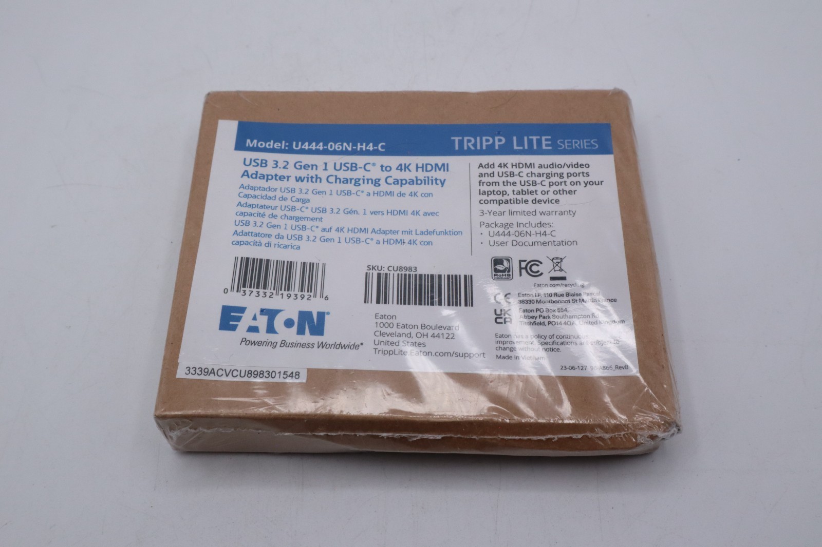 Tripp Lite USB-C Multiport Video Adapter Converter, 4K @ 30Hz HDMI, USB-A 3.2 Ge