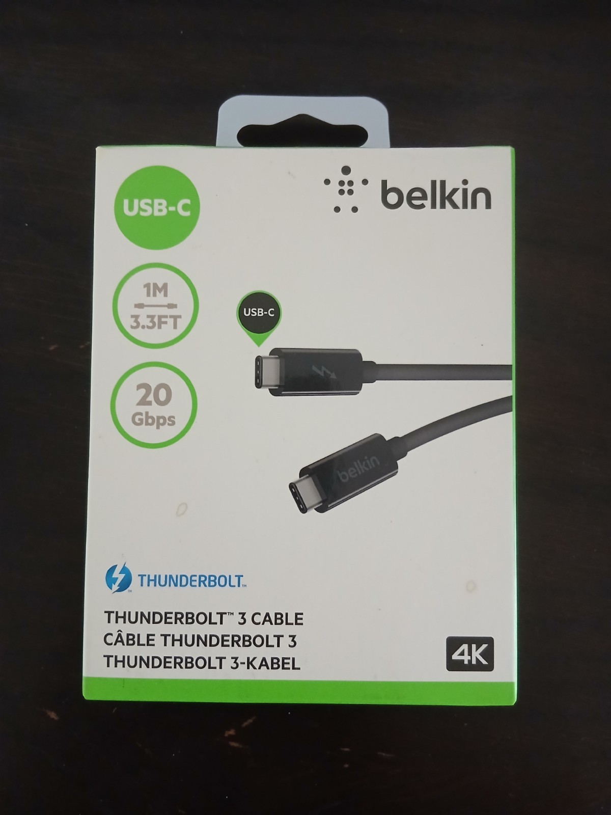 Belkin Thunderbolt 3 USB-C To USB-C Data Transfer & Power Cable 3.3ft New