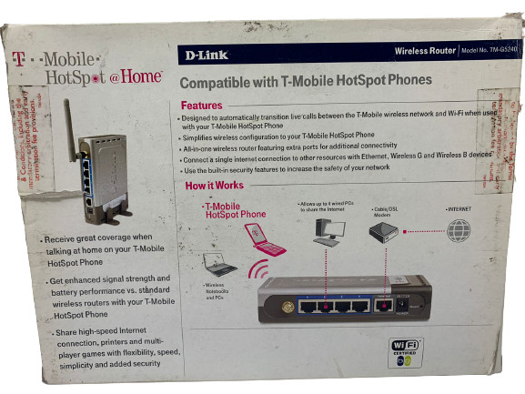 D-Link TMG5240 54Mbps Wireless LAN 4-Port Router T-Mobile Hotspot Network Home