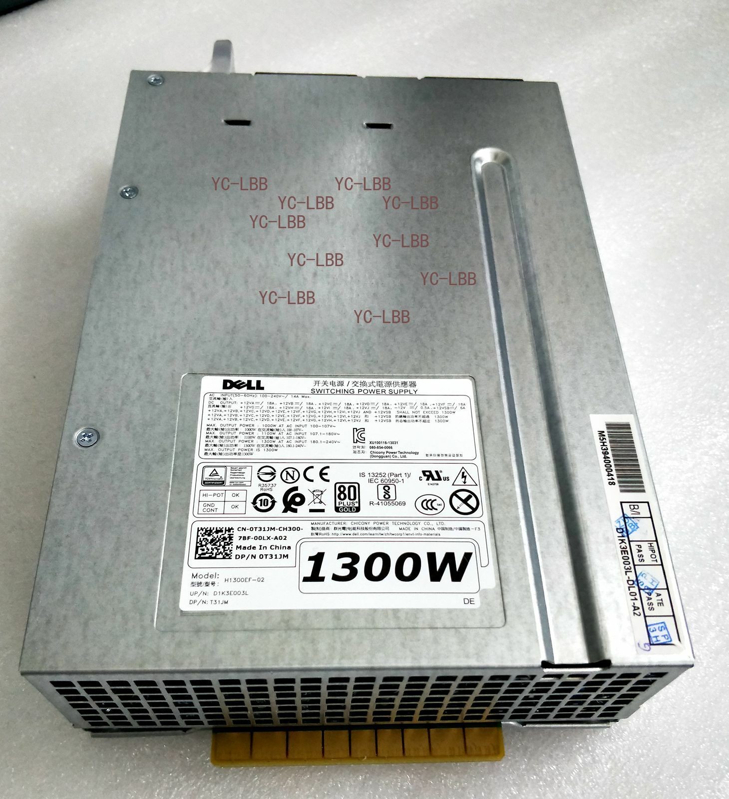 Genuine H1300EF-02 1300w server PSU FOR DELL T7910 T5810 T7810 T31JM 0FT7T6