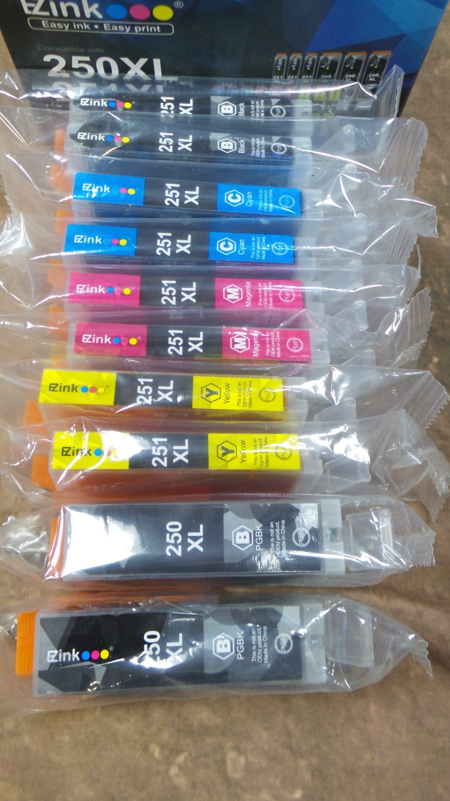 EZink Color Ink Cartridges Canon Compatible 250XL, 251XL (10 Pack)  EX 5/28/26