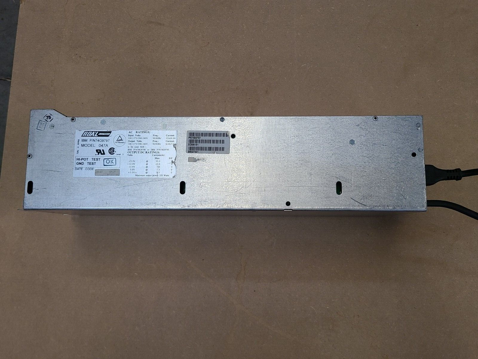 74G9797 IBM 9402 9404-2XX 4XX Expansion Power Supply 320 Watt AS/400 S/36 adv/36