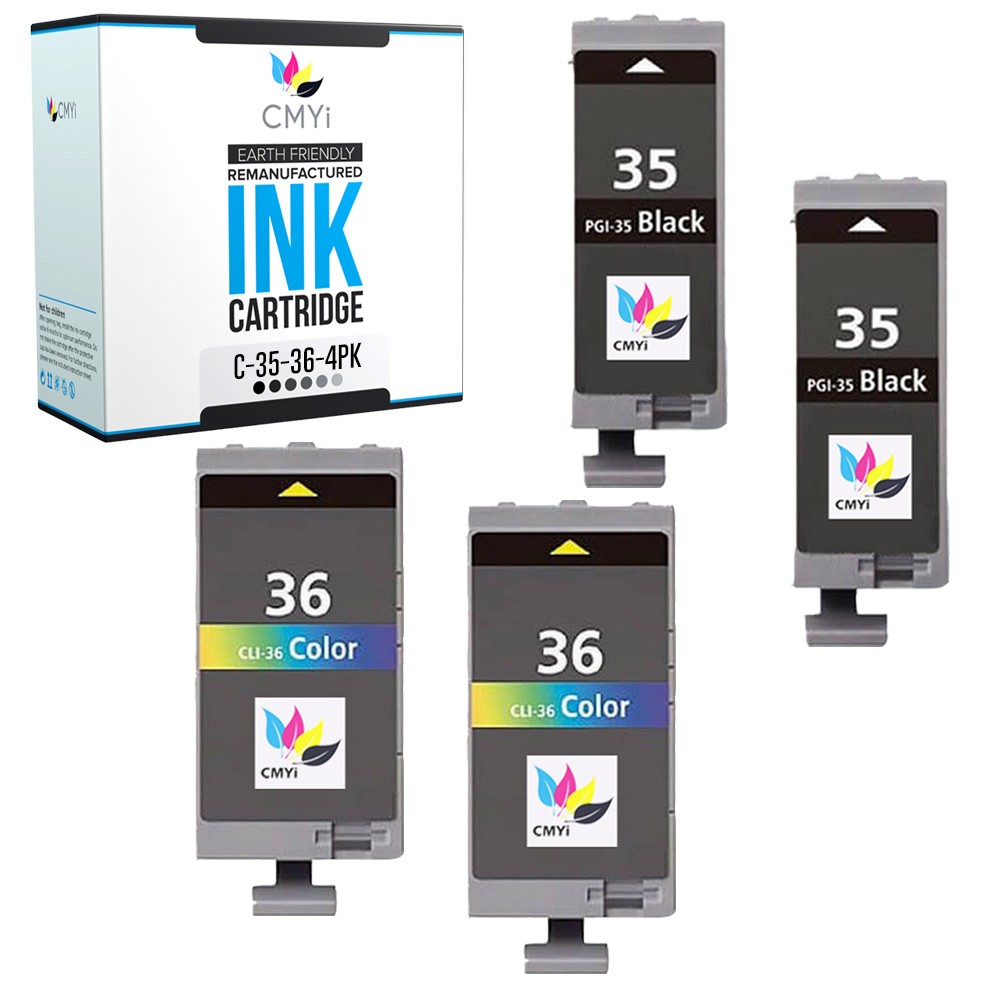 CMYi 4PK Replacement PGI35 CLI36 Ink for Canon PIXMA iP100 iP110 mini260 mini320