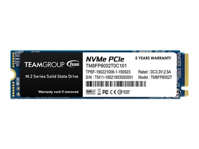 Team Group MP33 SSD 2TB Internal M.2 2280 PCIe 3.0 x4 (NVMe) TM8FP6002T0C101