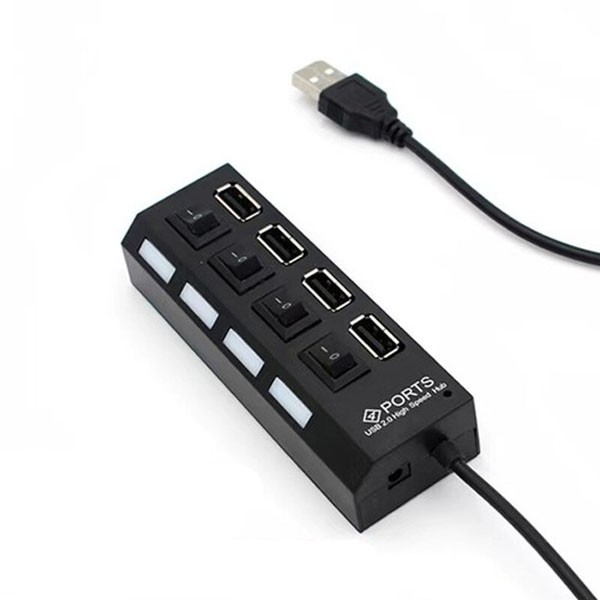 USB Hub 7 Port On/Off Switch High Speed Splitter AC Adapter Cable PC Laptop Lot