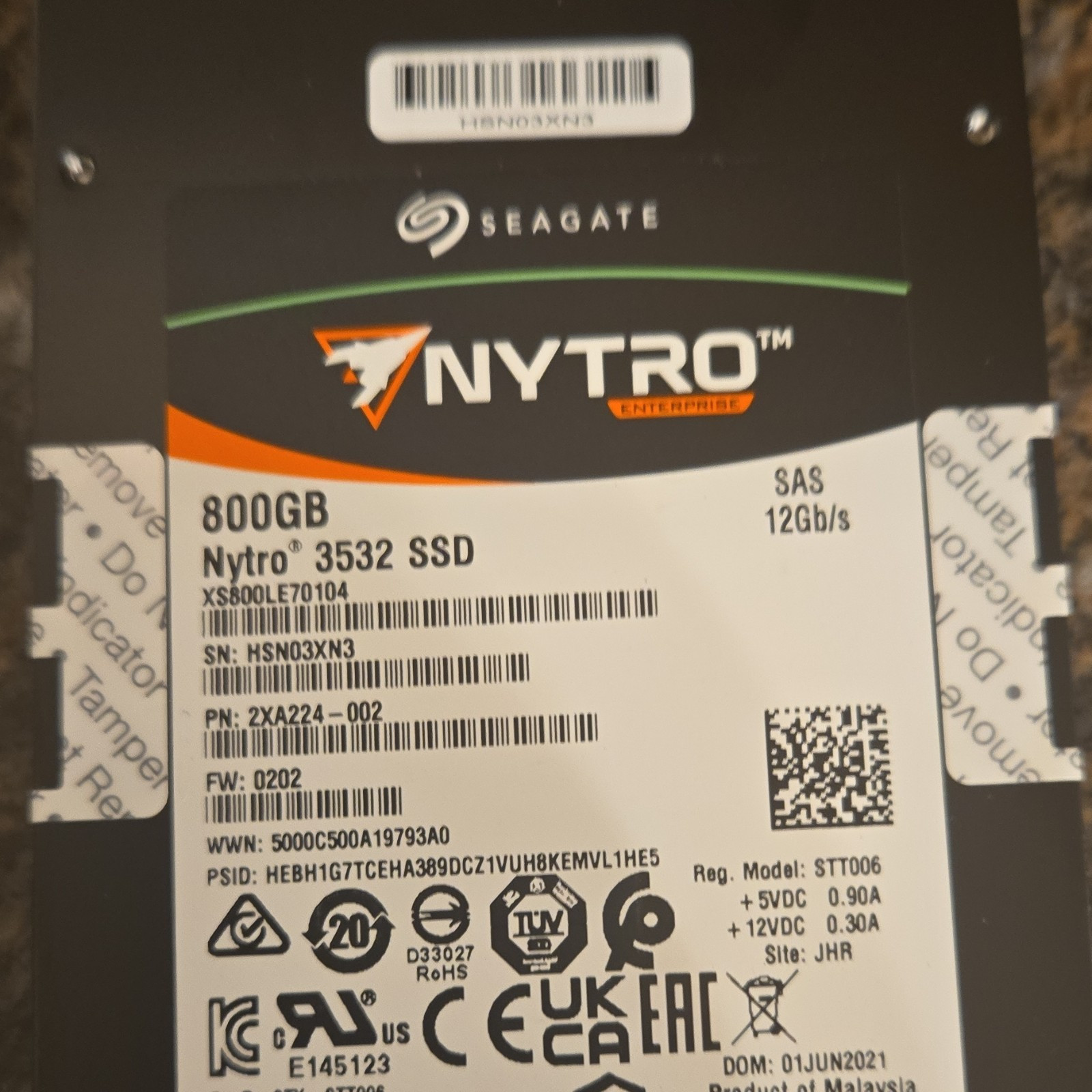 Seagate Nytro 3532 SSD 800GB SAS 2.5in Internal Solid State Drive 12Gb/s