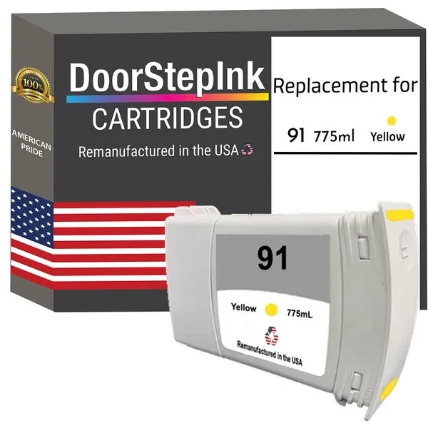 DoorStepInk Compatible Ink Cartridges For HP 91 Yellow (C9469A)-USA