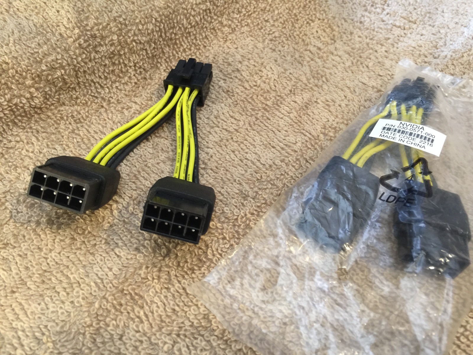 NVIDIA dual 8 PIN  to 8 PIN  VIDEO Power Cable FOR Tesla M60 P40 P100 GPU,Yellow