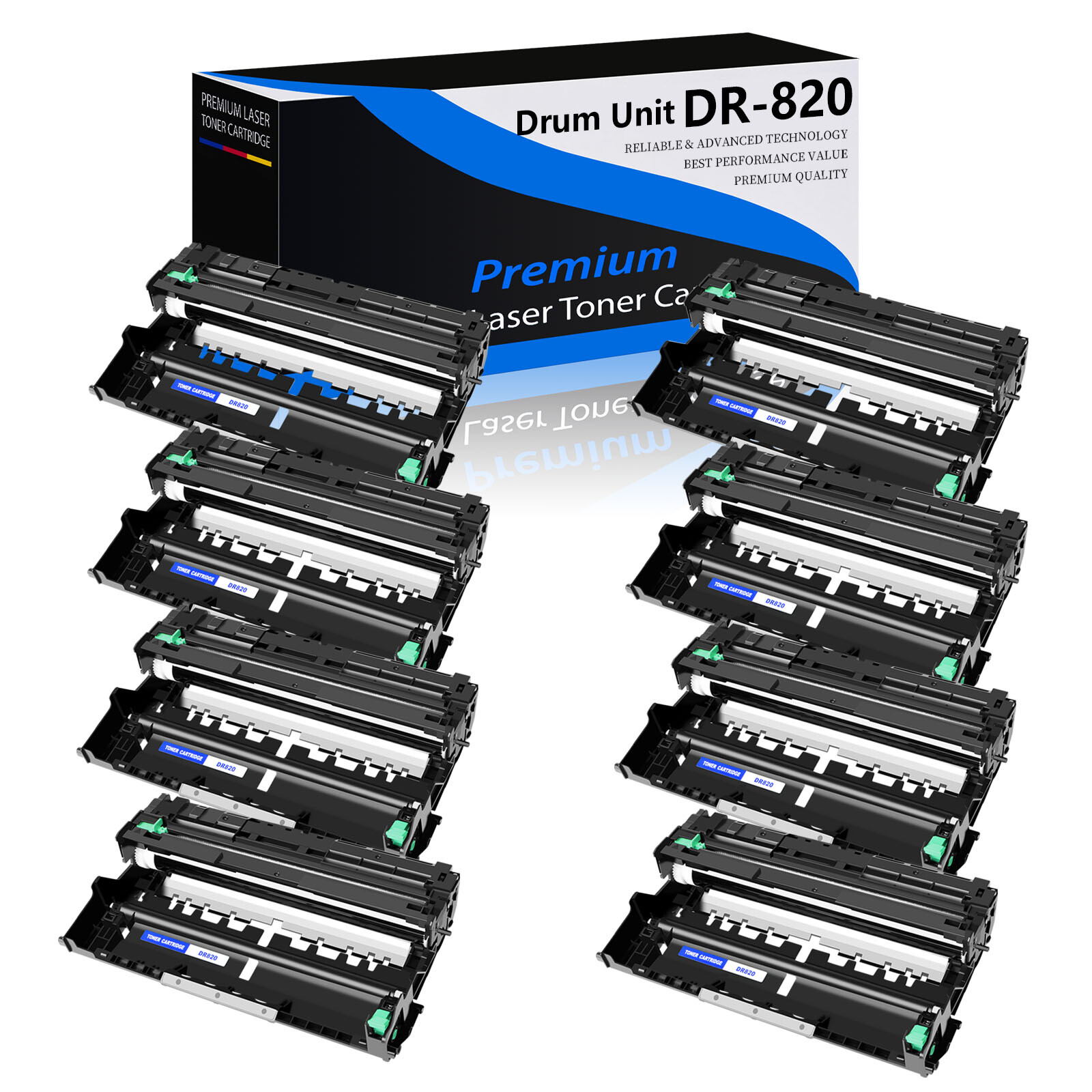 8PK Black DR820 Drum Unit Compatible with Brother HL-L5100DN HL-L5200DWT L6200DW