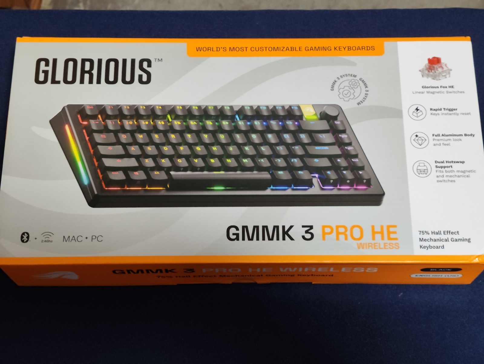 Glorious Gaming GMMK 3 PRO HE Wireless 75% Hall Effect Gaming Keyboard BRAND NEW