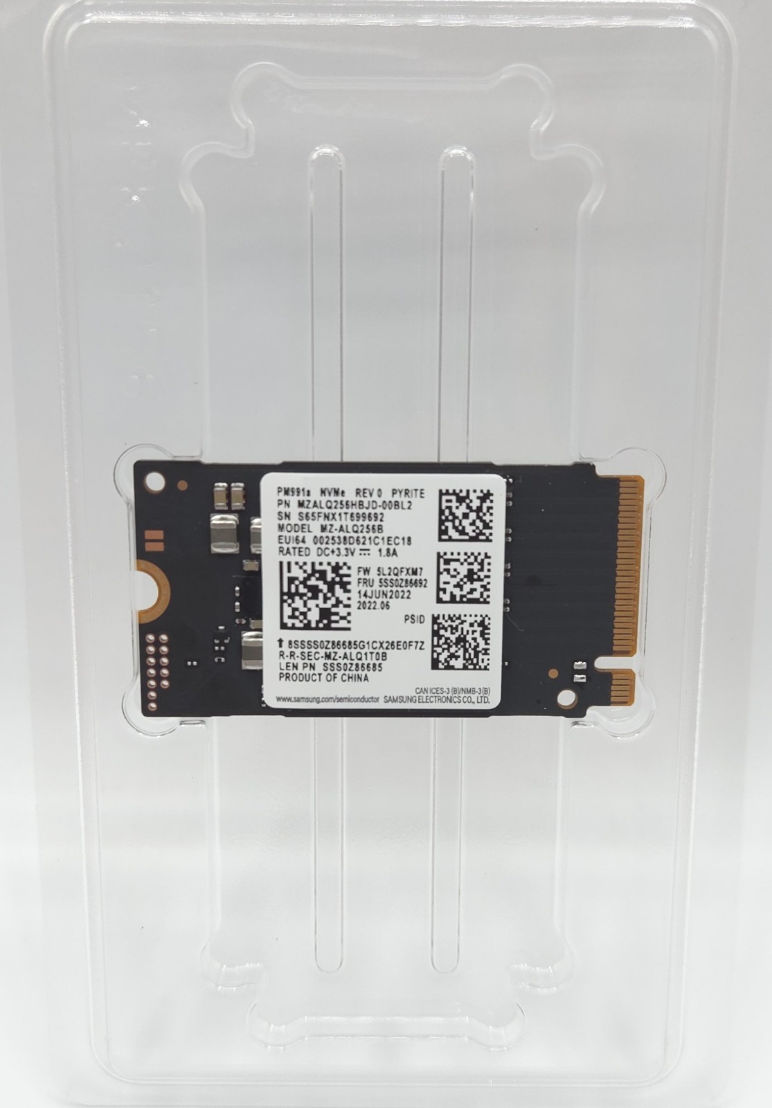 Samsung PM991a 256GB NVMe M.2 2242 PCIe SSD MZ-ALQ256B SMART 96% GOOD