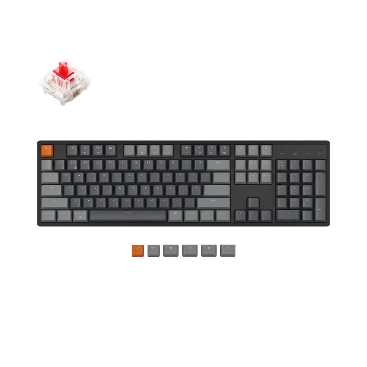 Keychron K10 Wireless Mechanical Keyboard (K10-J1, Red Switches, RGB Backlight)