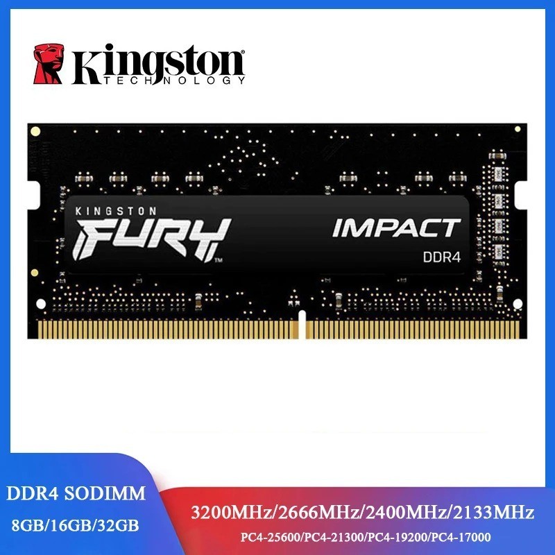 Kingston FURY Impact DDR4 32GB 16GB 8GB 3200MHz 2666MHz 2400MHz SODIMM Laptop