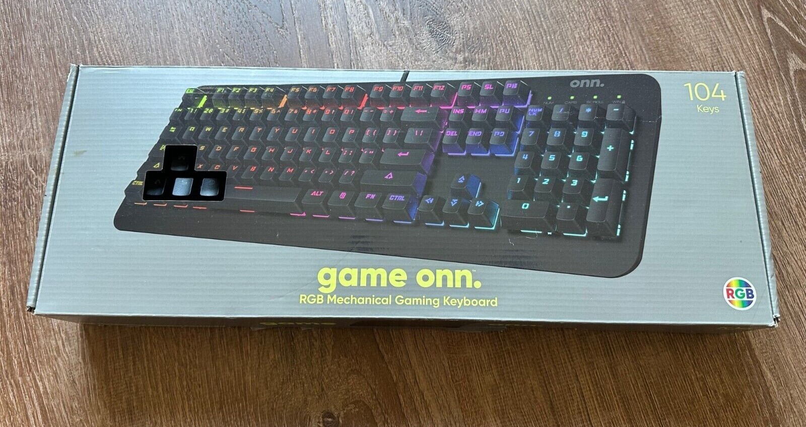 Game ONN RGB Mechanical Gaming Keyboard 104 Keys, Blue Mechanical Switches