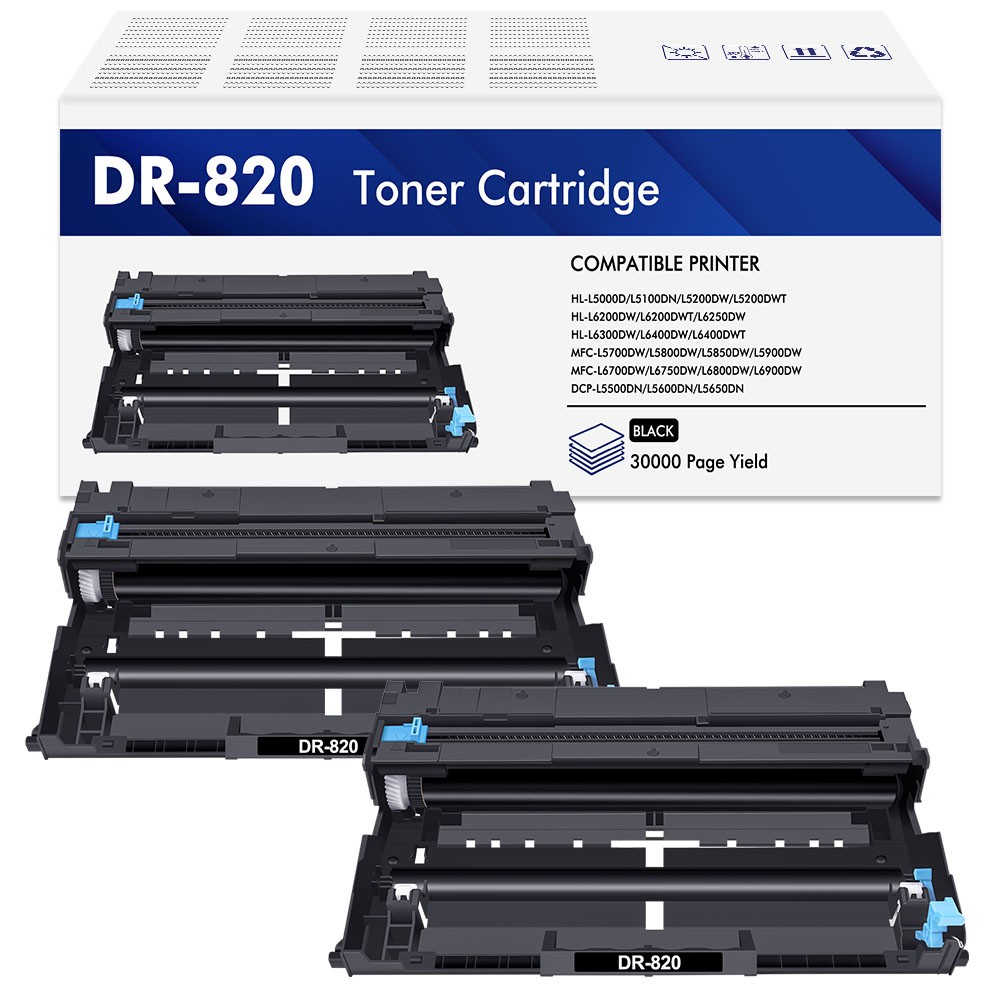 2 Pack DR820 Drum Unit for Brother DR-820 MFC-L5850DW HL-L6200DWT DCP-L5650DN