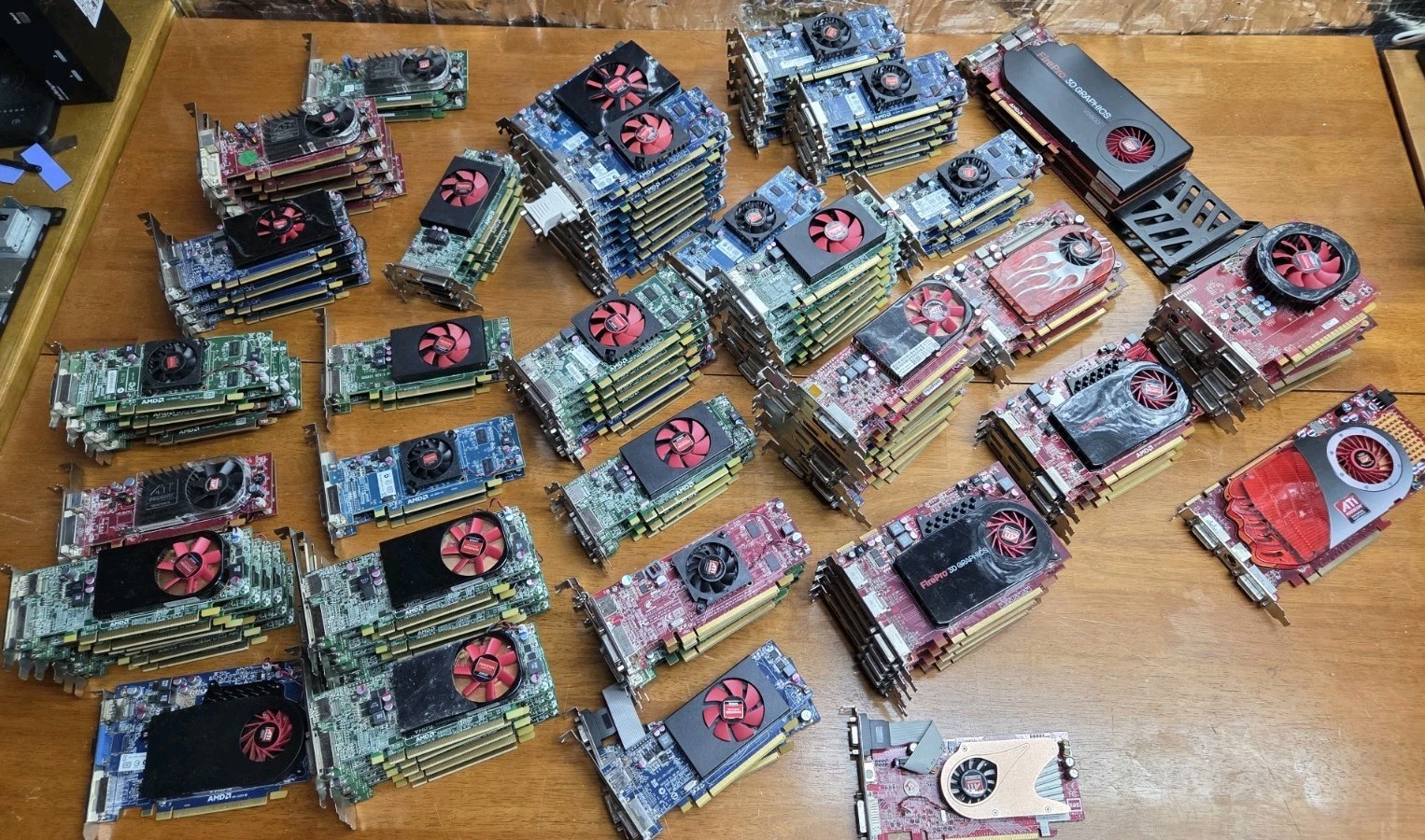 Large LOT OF 125 Mixed PCI-E GPUs AMD ATI Radeon Firepro Pulls Graphics Cards