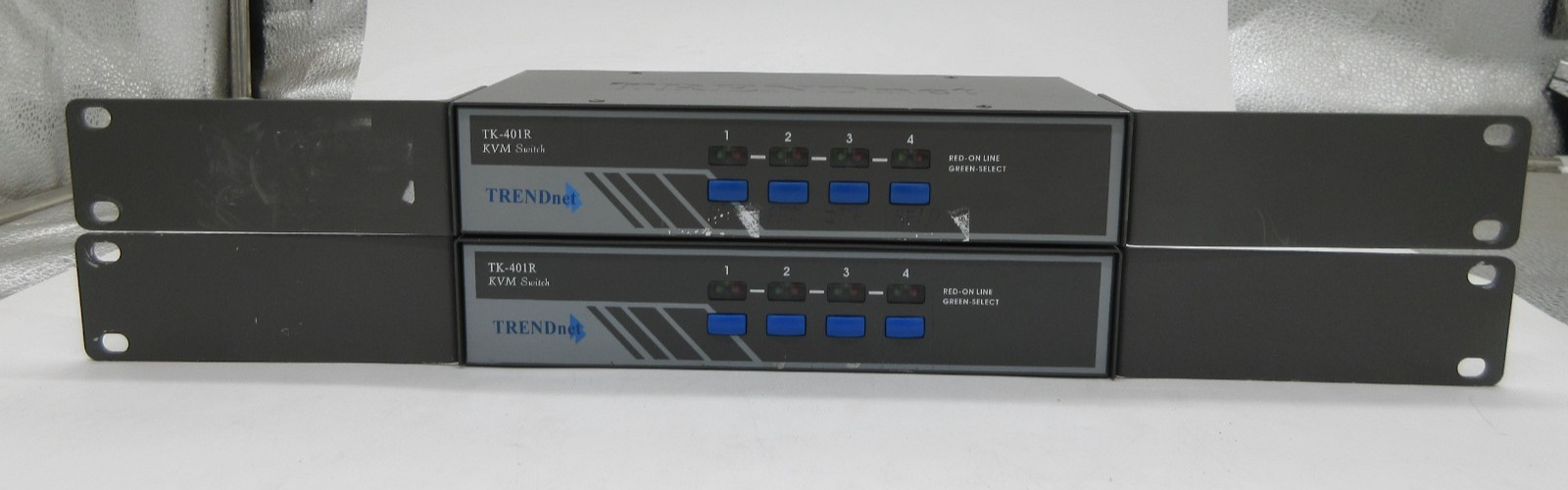 LOT OF 2 TRENDnet TK-401R 4-Port Rack Mount KVM Switch