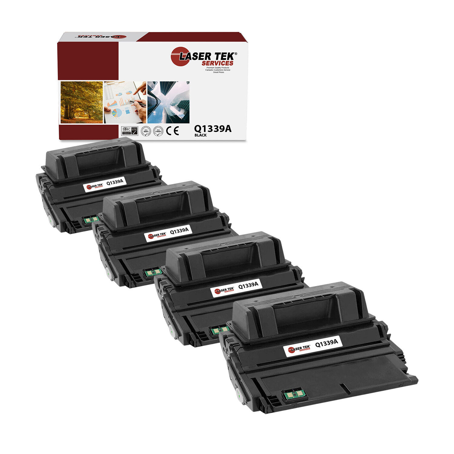 4Pk LTS 39A Q1339A Black Compatible for HP LaserJet 4300 4300dtn 4300n Toner