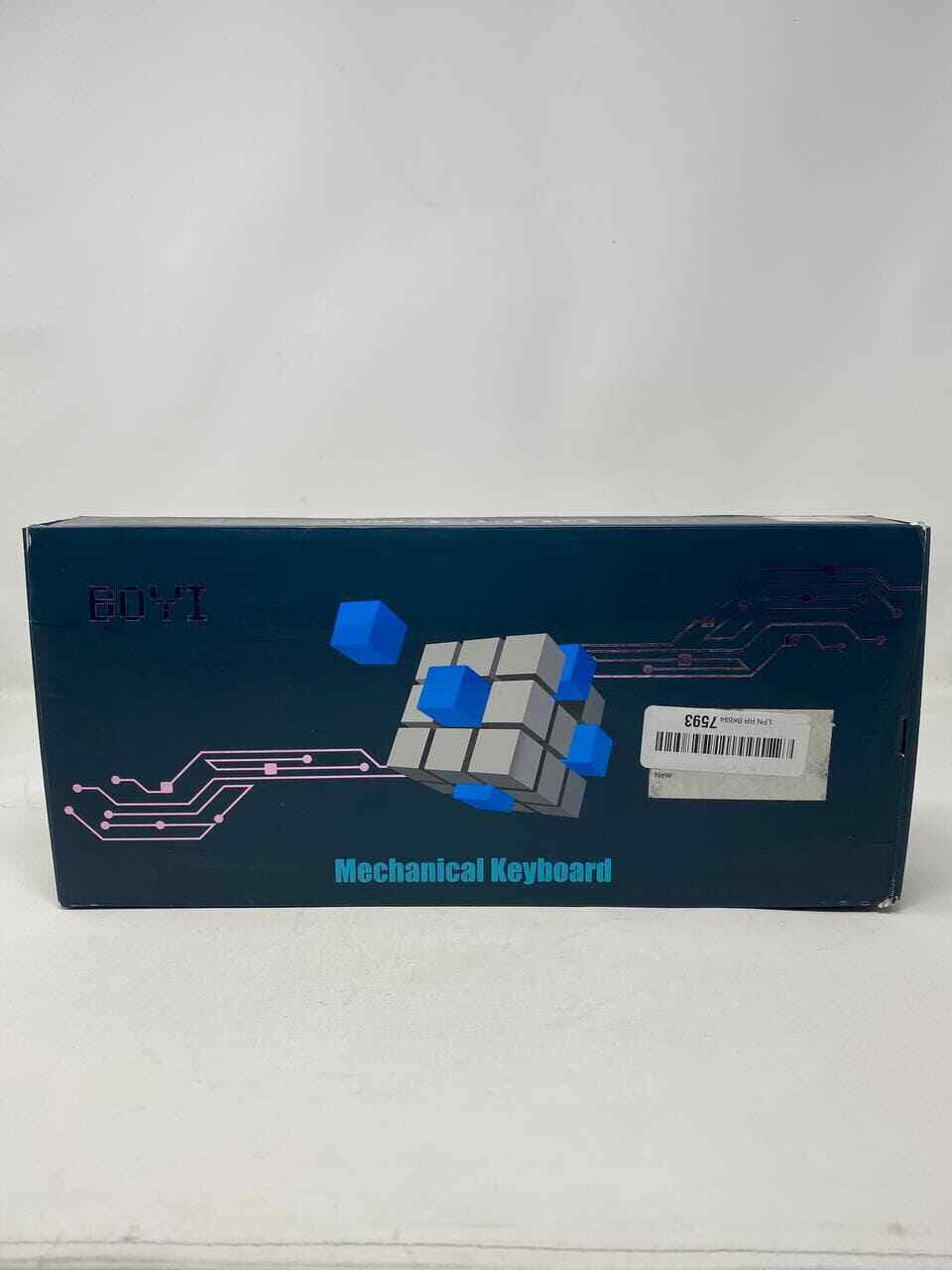 BOYI 60% Mechanical Gaming Keyboard RGB Cherry MX Blue Switches White Base Color