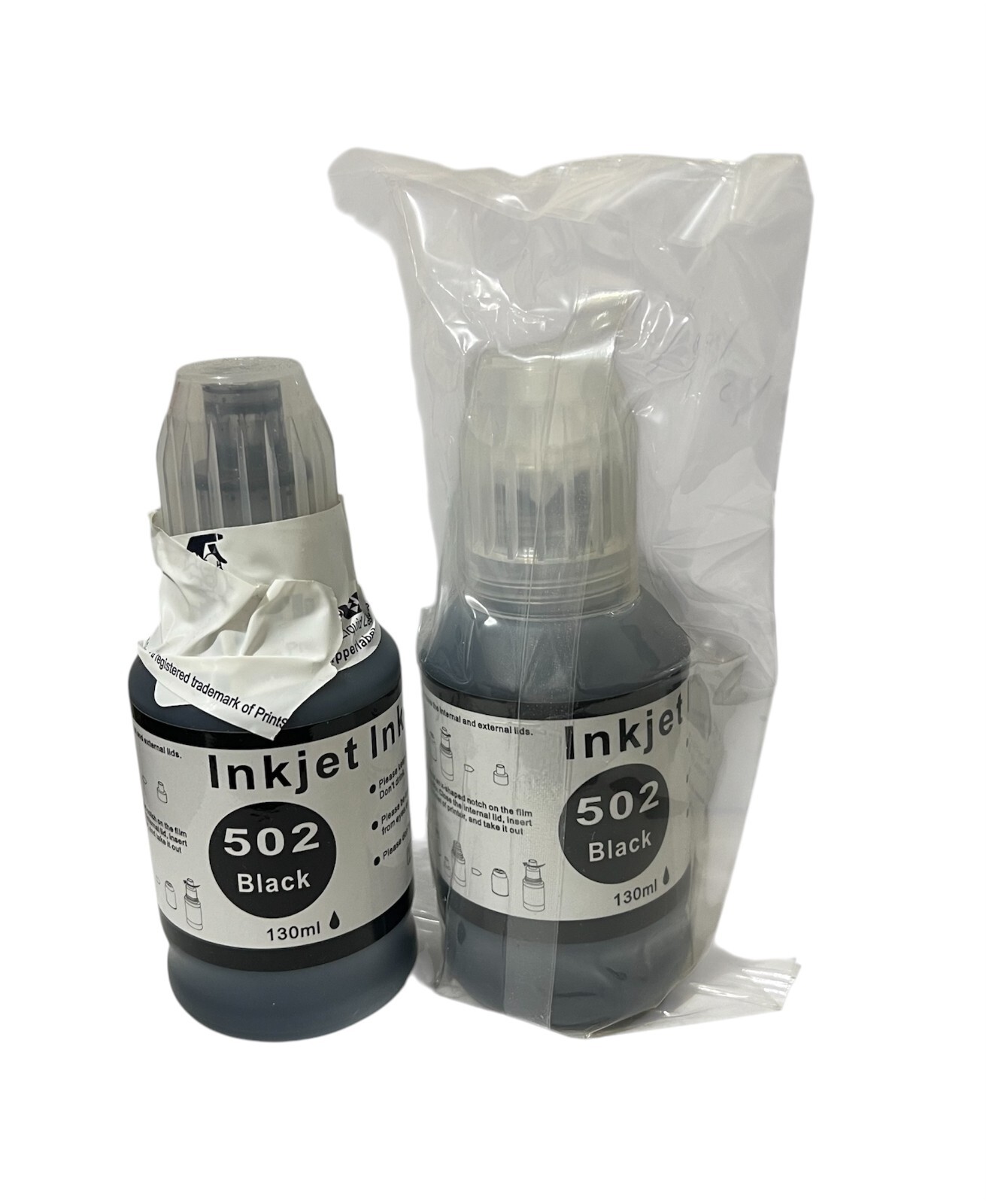 Epson 502 Black Ink Compatible 2 Pack 130ml Bottles EcoTank ET Series NEW Sealed