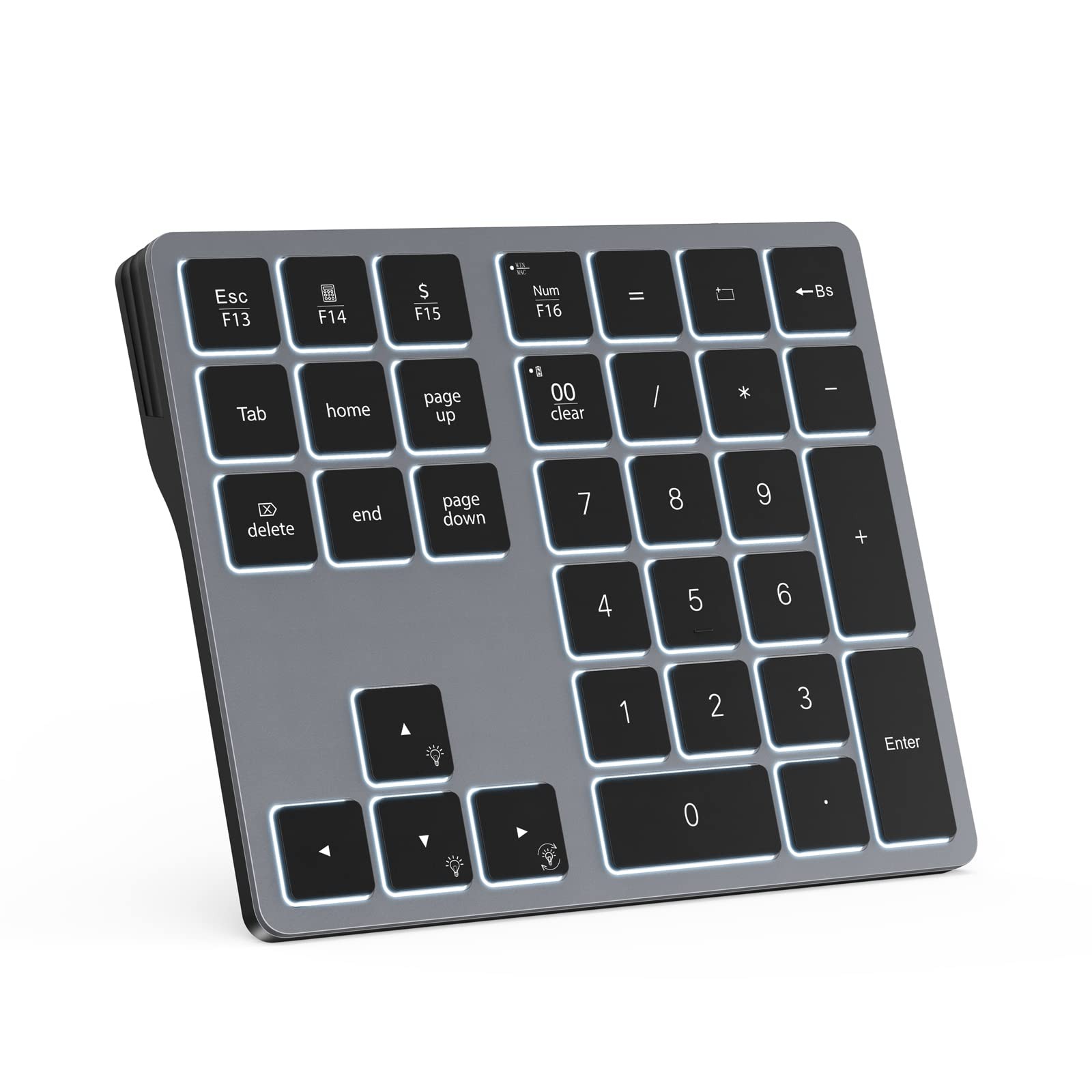 Doohoeek Backlit Bluetooth Numeric Keypad for Laptops and Computers, Number Pads