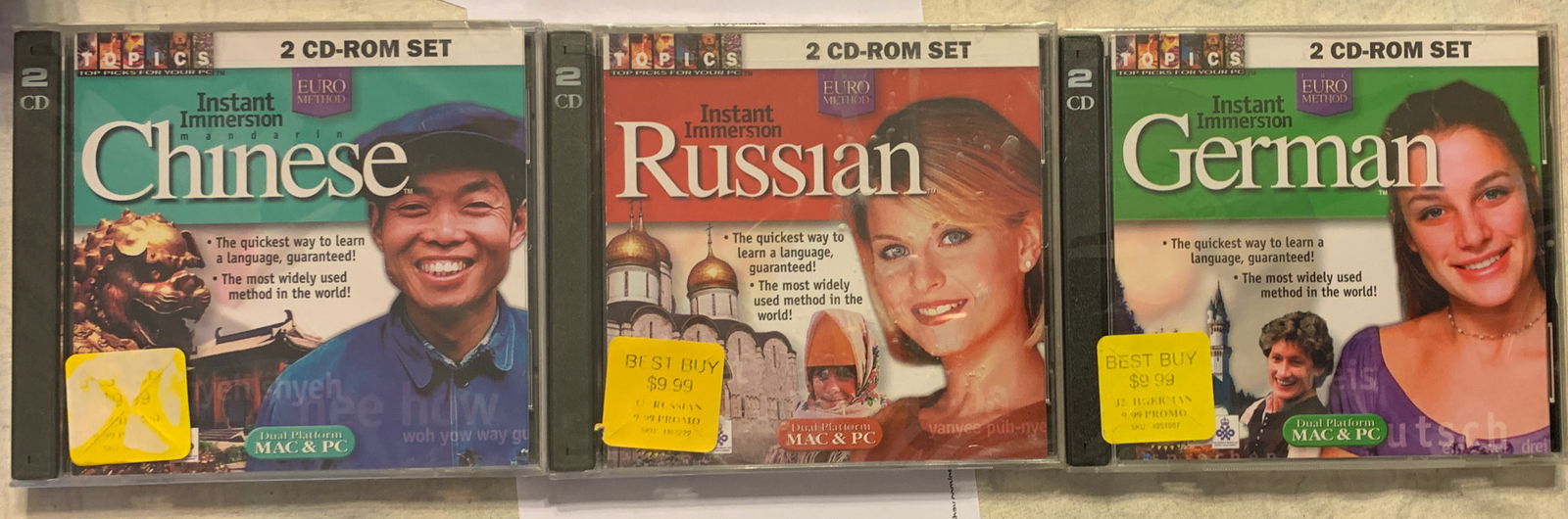 Instant Immersion Euro Method 2 CD-ROM Sets. Russian, Chinese&German. New. du1#