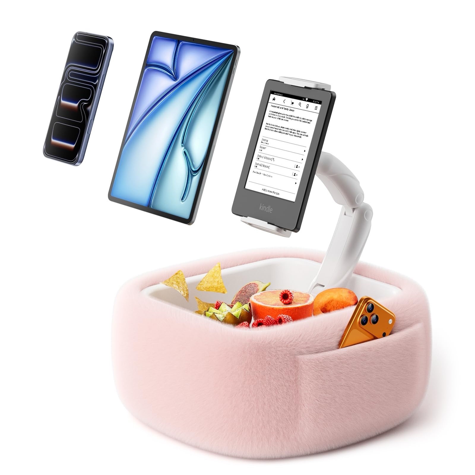 Ultra Fluffy Kindle Pillow Stand for Reading, Lap Tablet Pillow Stand with Sn...