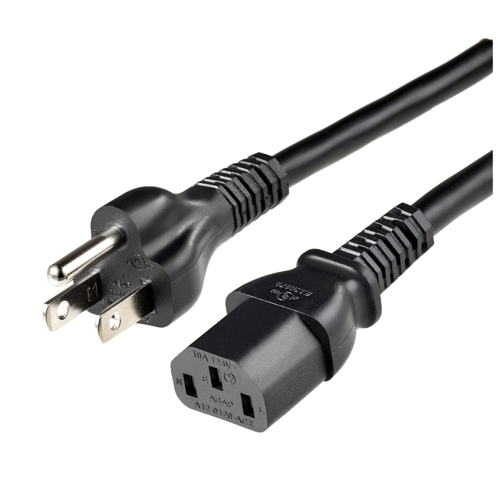Amazon Basics PC Power Cord, 12 feet, Replacement AC 12 Feet, Black