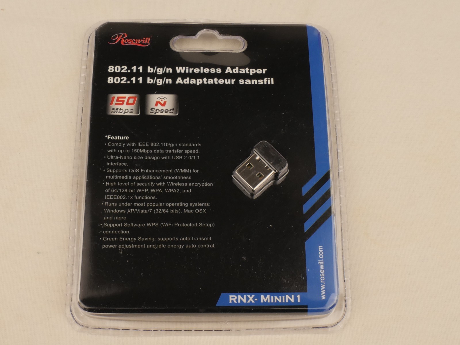 Rosewill RNX-MiniN1 RWLD-11001 Wireless Adapter USB Dongle | Used