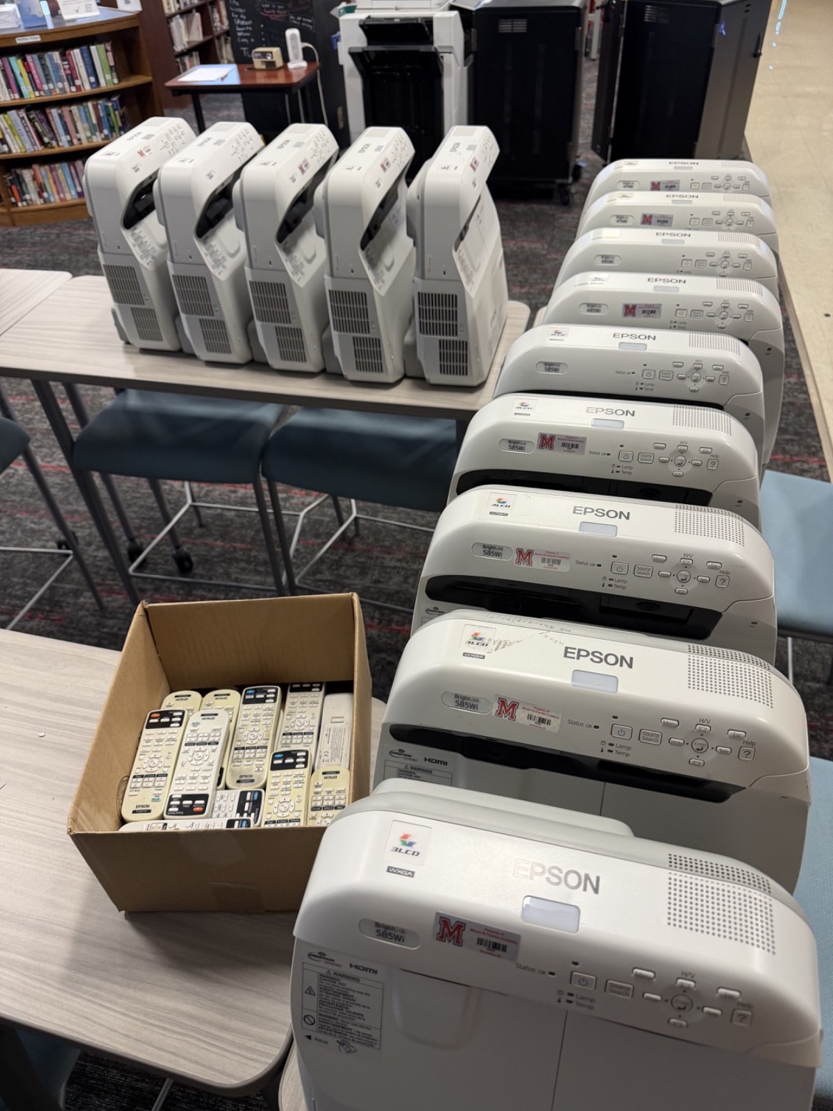 Lot of 14 Epson Interactive Projectors | 585Wi, 685Wi, 485Wi & 475Wi | Used