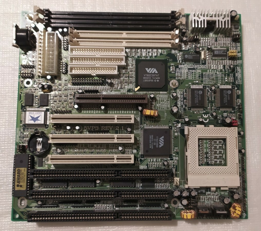 Lucky Star 5VP3 Socket 7 512kB AGP Cache Motherboard Intel AMD Working