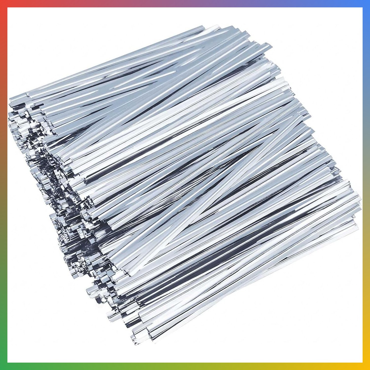 5 Inch Metallic Twist Ties 500 Pcs Sliver Bread Gift Bag Candy Wire Ties