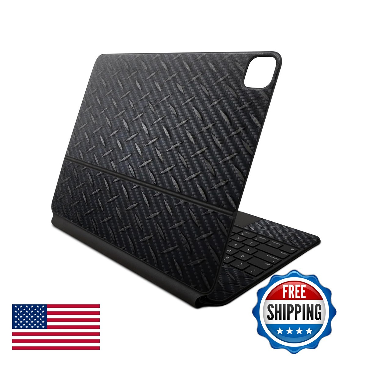 MightySkins Carbon Fiber Skin for Apple Magic Keyboard iPad Air 13" M2 - Black